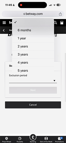 Self-exclusion Period Duration