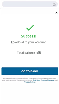 Review and Confirm the Betfred Bank Transfer Deposit