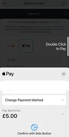 Redirect from BetVictor to Apple Pay