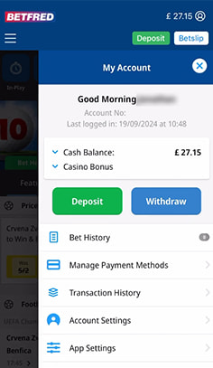 Casino Account with Withdrawal Option