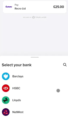 Select Your Bank from the Menu