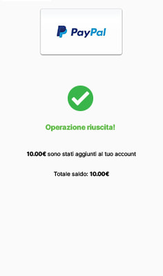 Conferma deposito con PayPal su Gioco Digitale