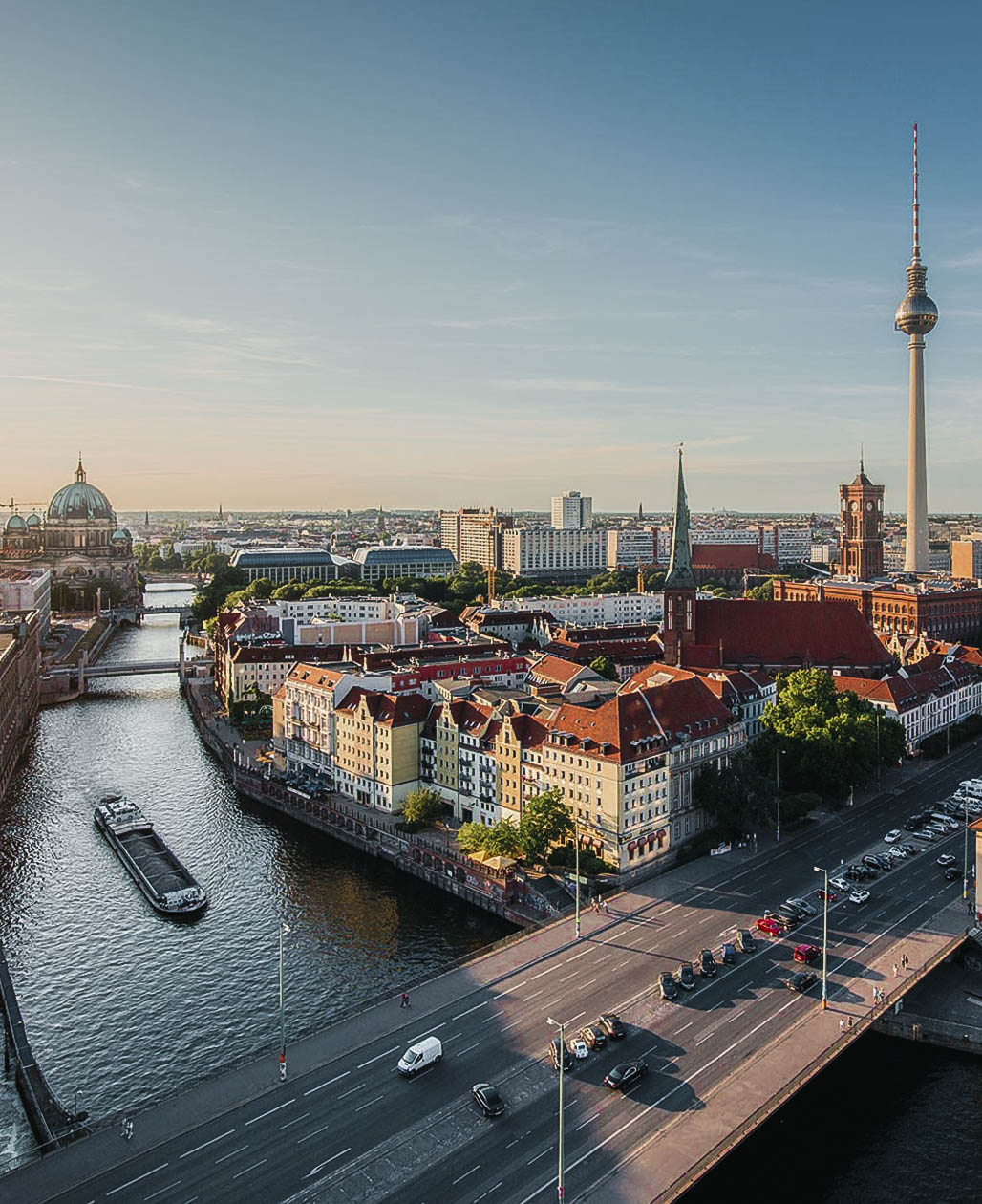 The city of Berlin viewed from above.