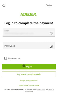 Griffon Redirected to Neteller Login Page