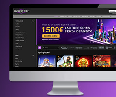 La schermata della homepage del casinò online JackpotCity