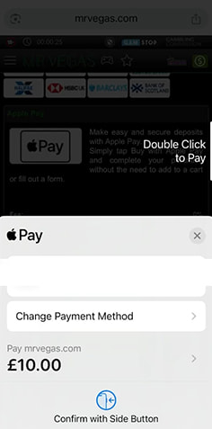 Redirect from Mr Vegas to Apple Pay