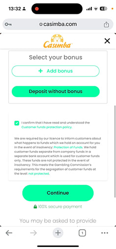 Add a Bonus or Deposit Without a Bonus at Casimba