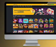 La schermata della homepage del casinò online Planetwin365